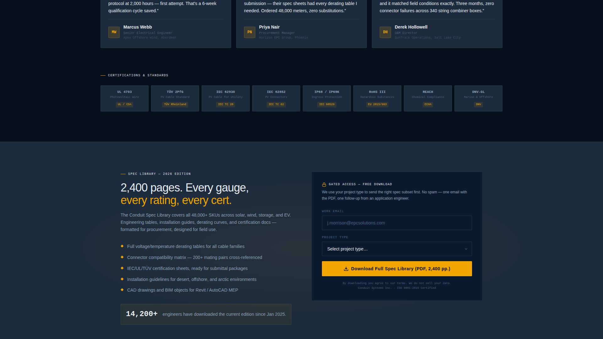 Conduit - Precision Renewables Landing Page Template
