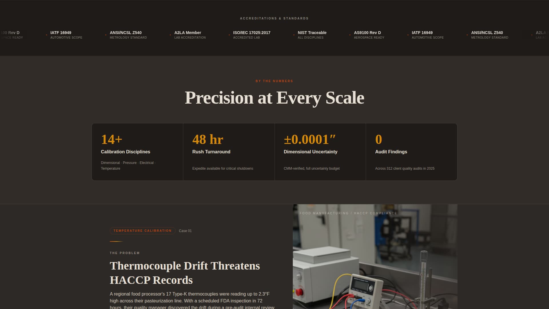 Calibrate - Precision Calibration Landing Page Template