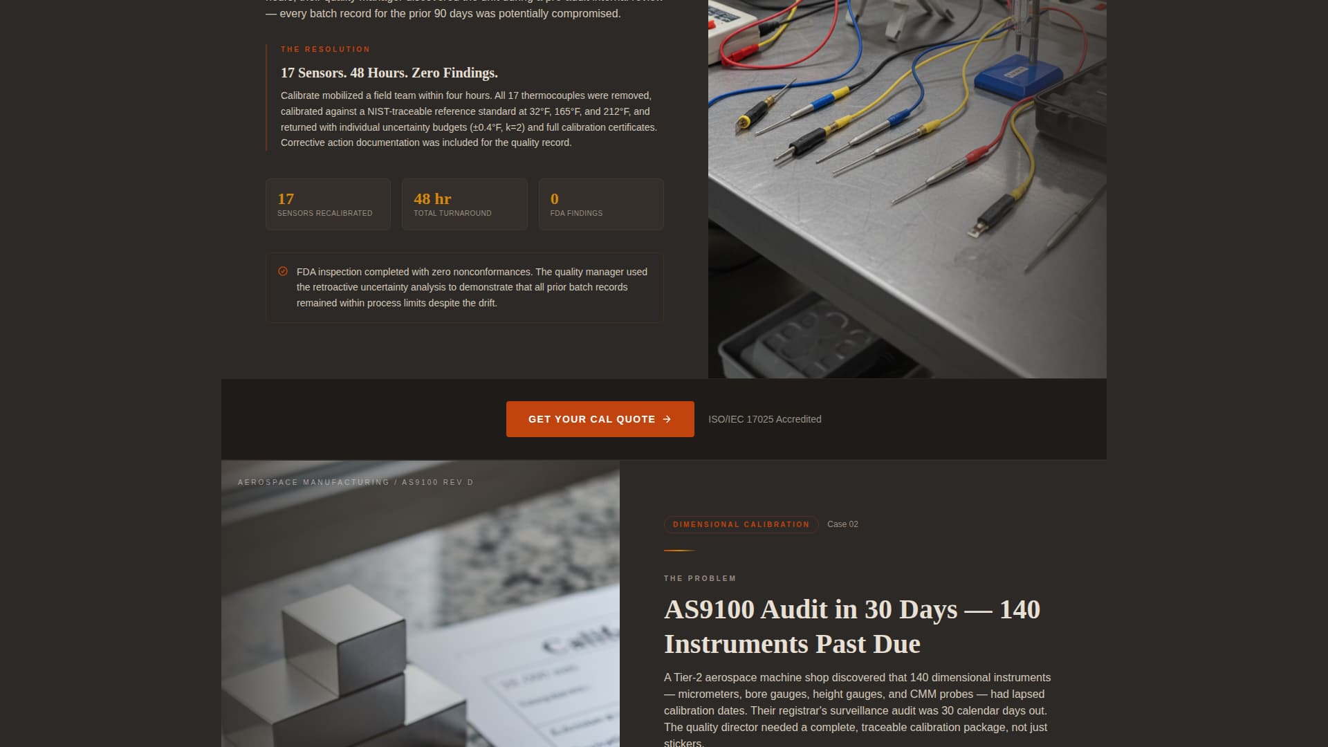 Calibrate - Precision Calibration Landing Page Template