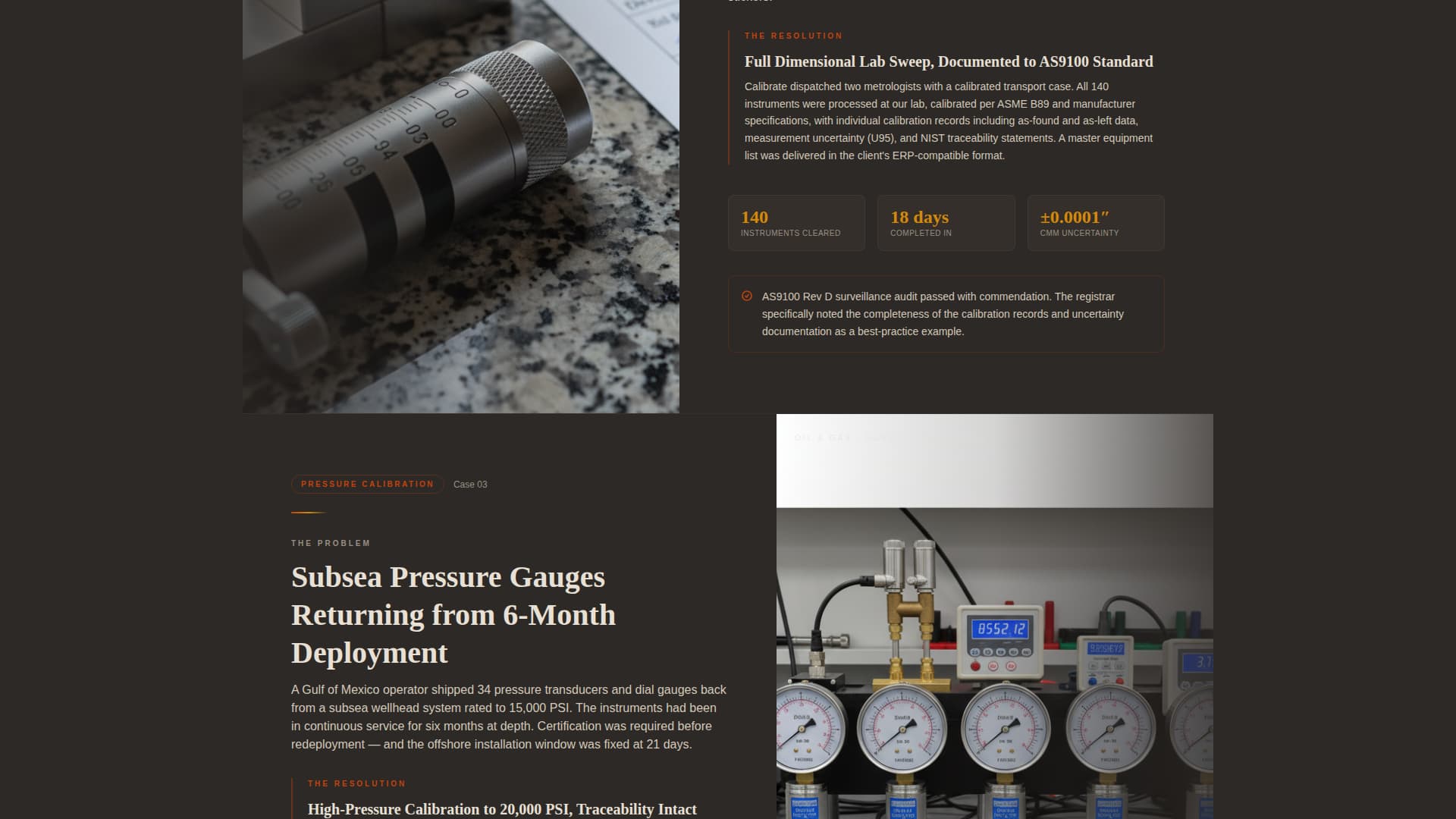 Calibrate - Precision Calibration Landing Page Template
