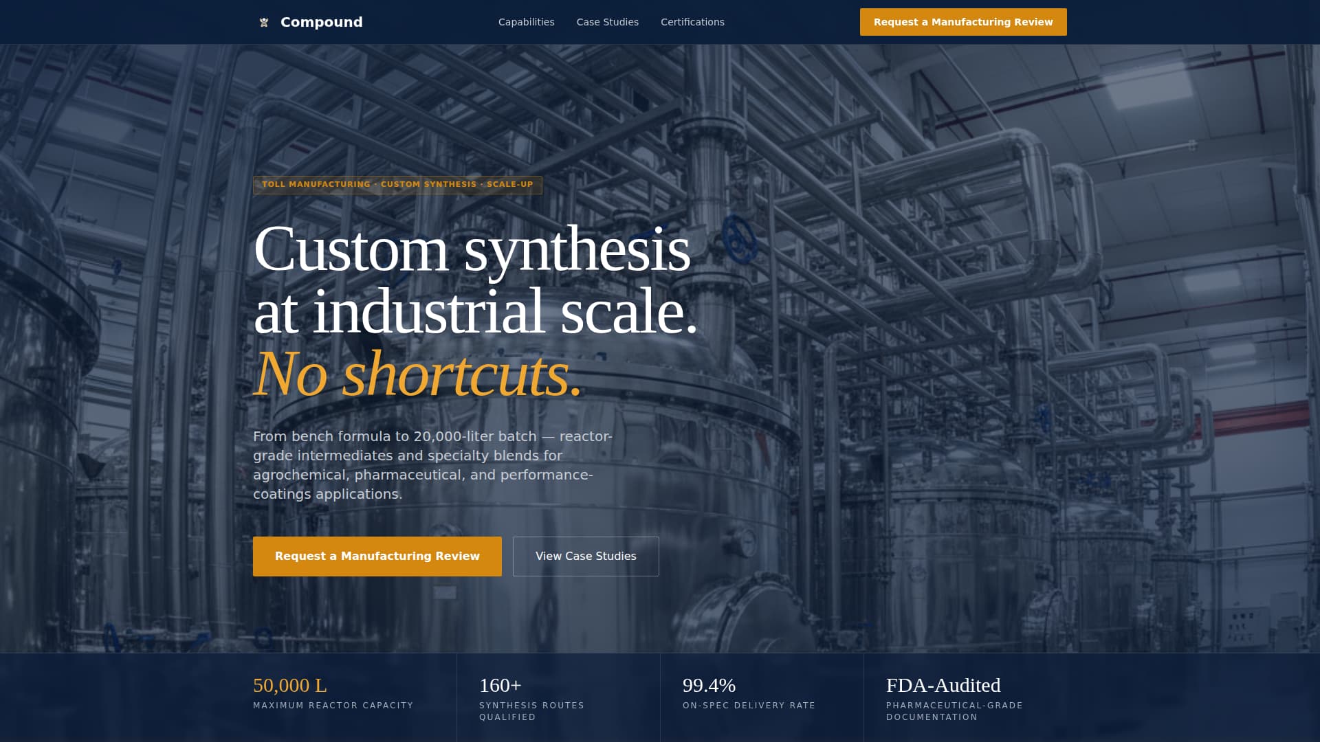 Compound - Precision Chemical Landing Page Template