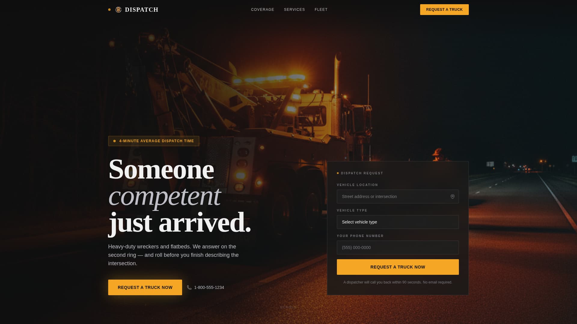 Towing & Roadside Assistance Professional Website Template
