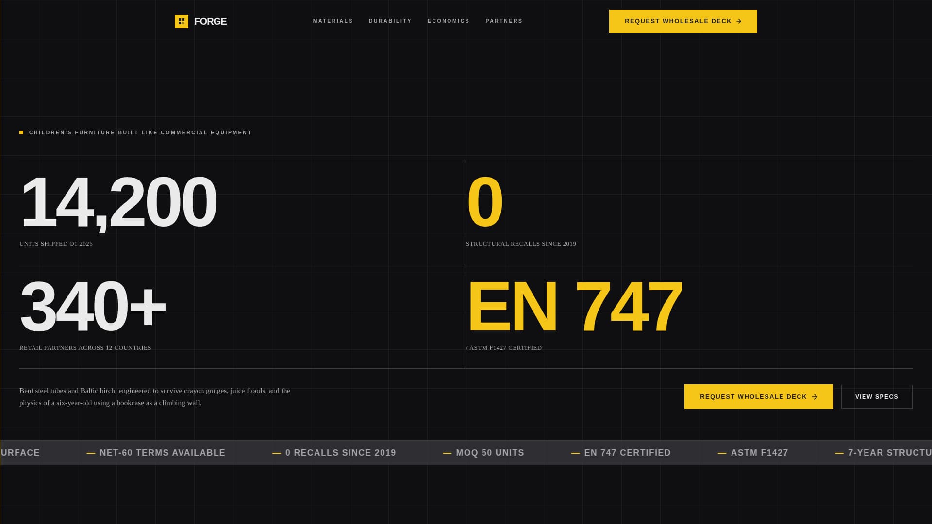 Forge - Heavyduty Kidsfurniture Landing Page Template
