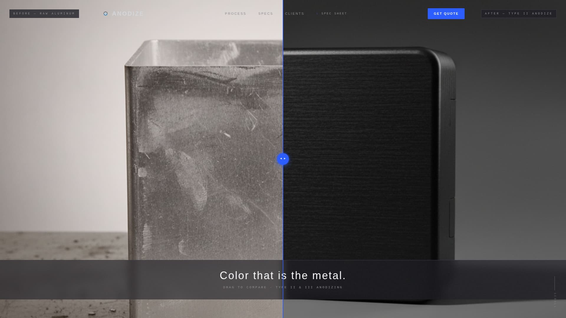 Anodize - Precision Consumergoods Landing Page Template