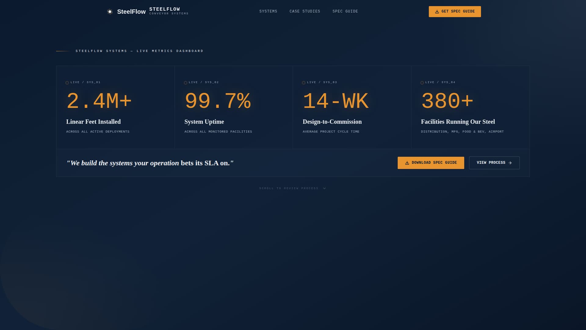 Steelflow - Precision Conveyor Landing Page Template