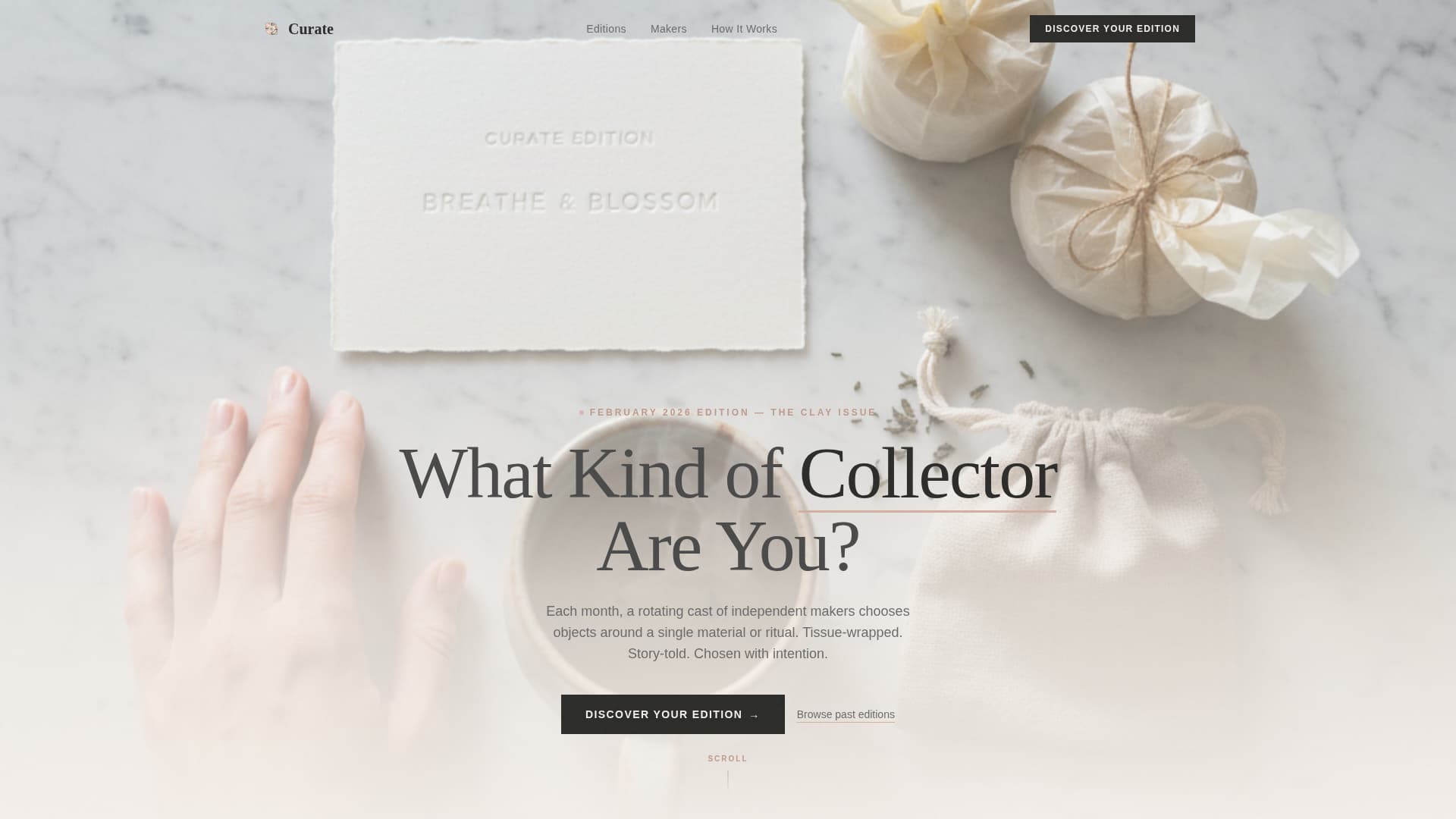 Curate - Artisan Subscription Landing Page Template
