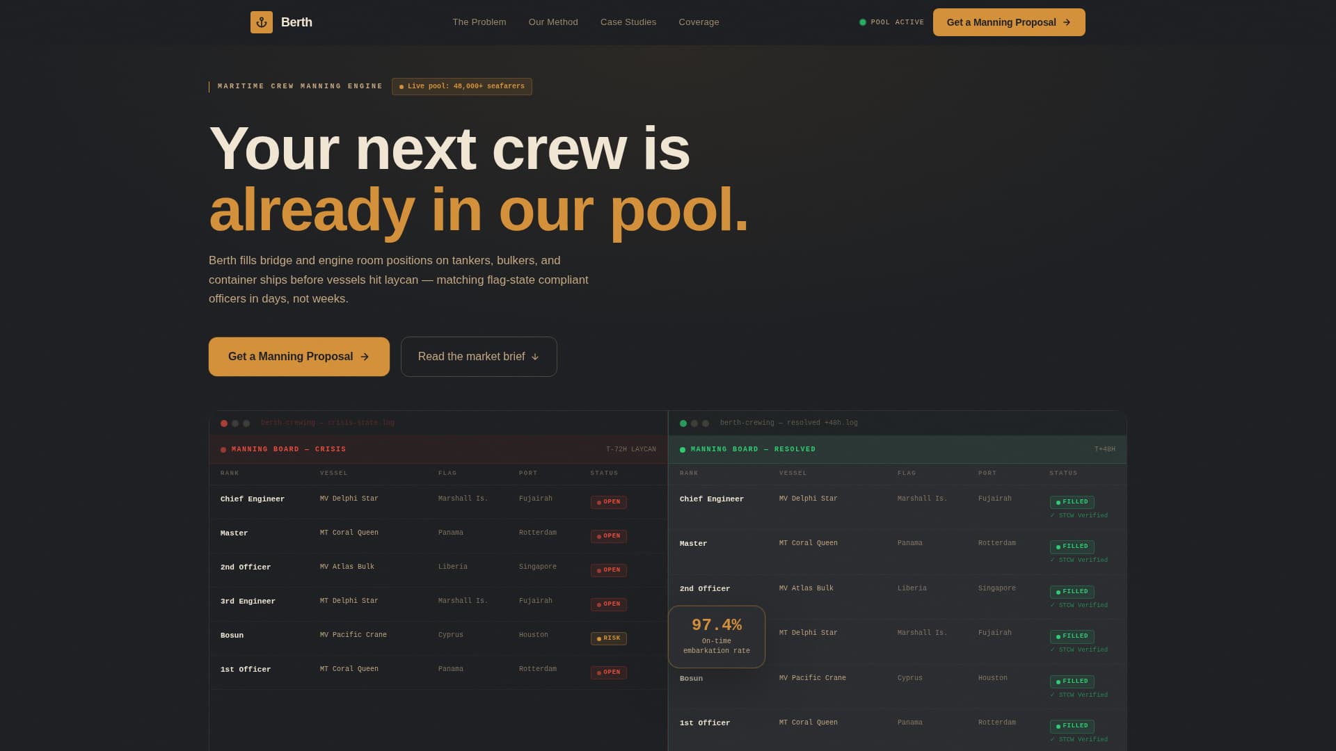 Berth - Precision Maritime Landing Page Template
