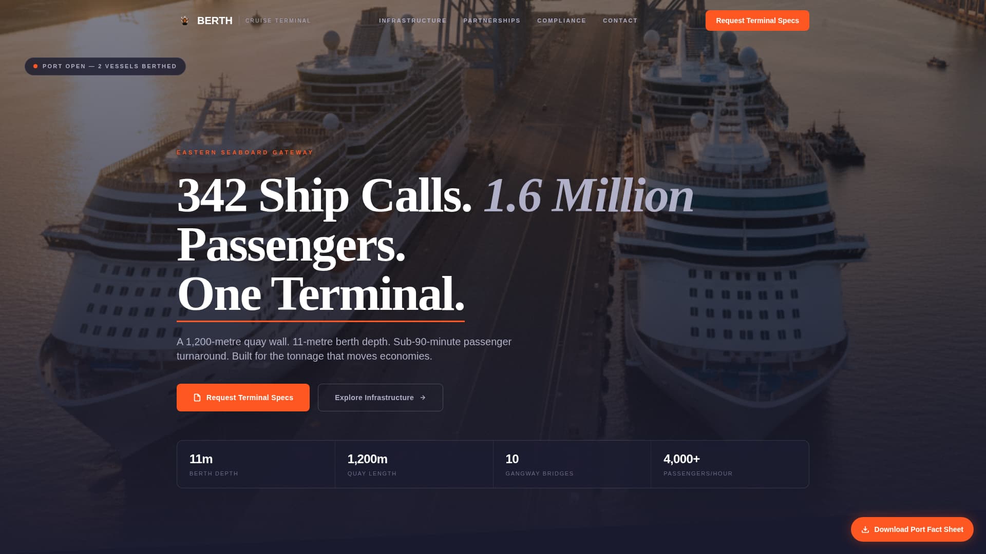 Berth - Industrial Cruiseterminal Landing Page Template