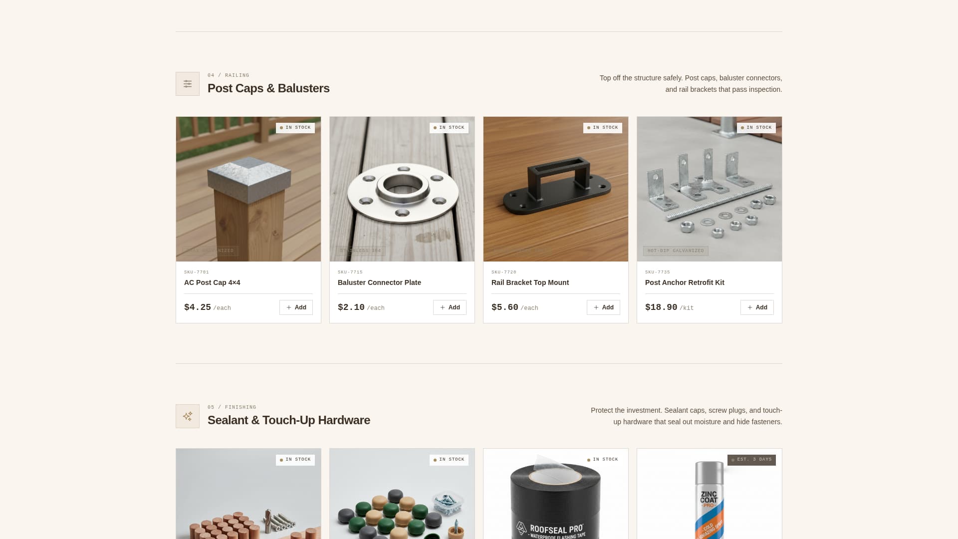 Rigging - Trusted Deckhardware Landing Page Template