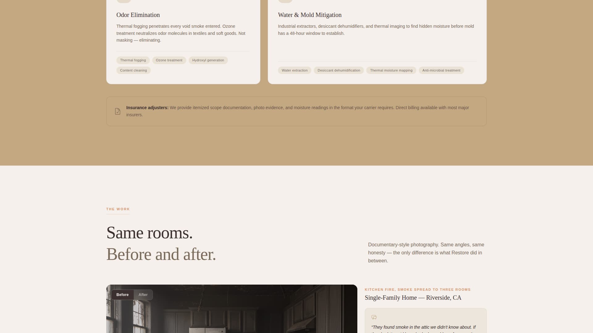 Restore - Trusted Firedamage Landing Page Template