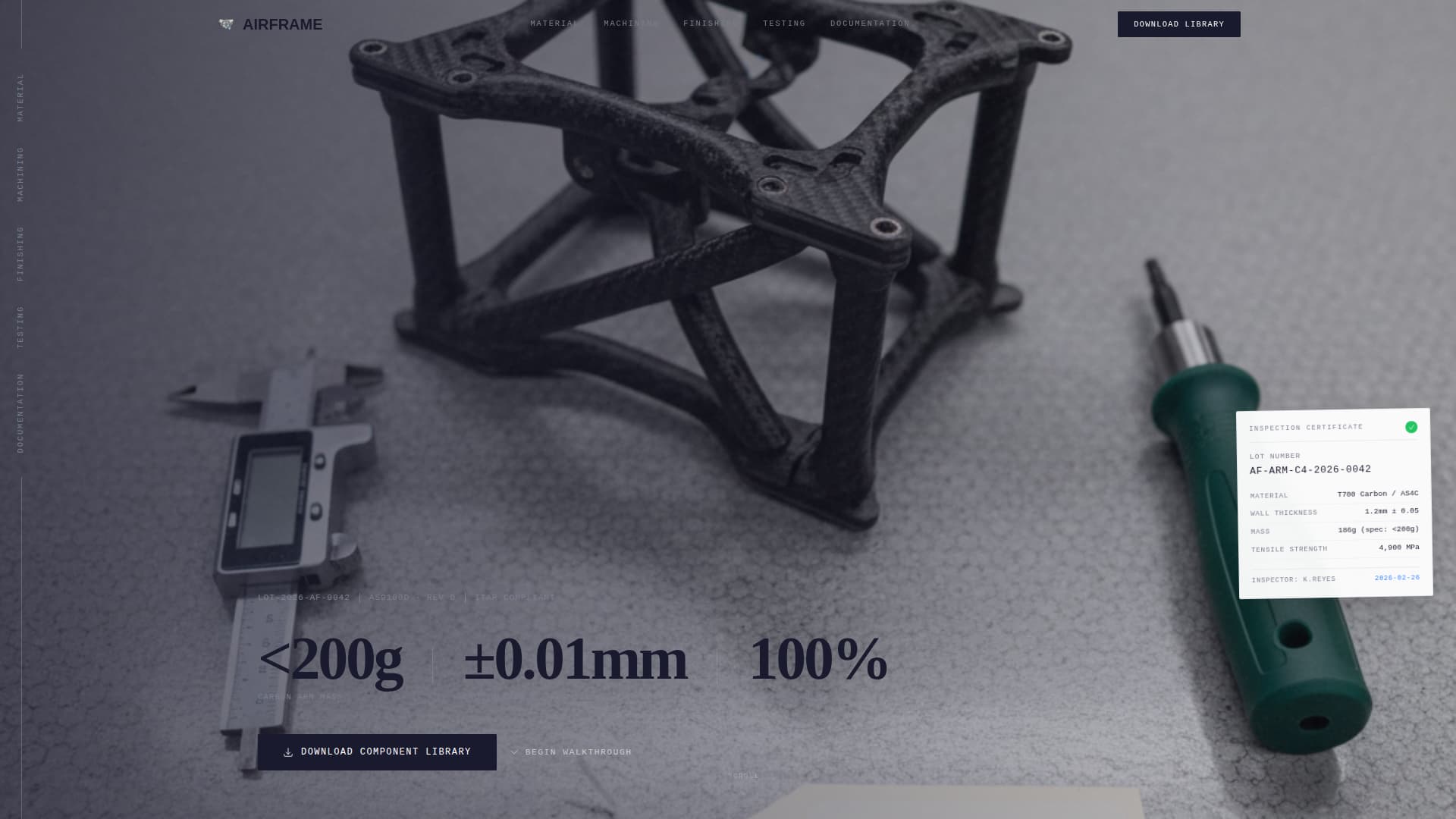 Airframe - Precision Dronecomponents Landing Page Template