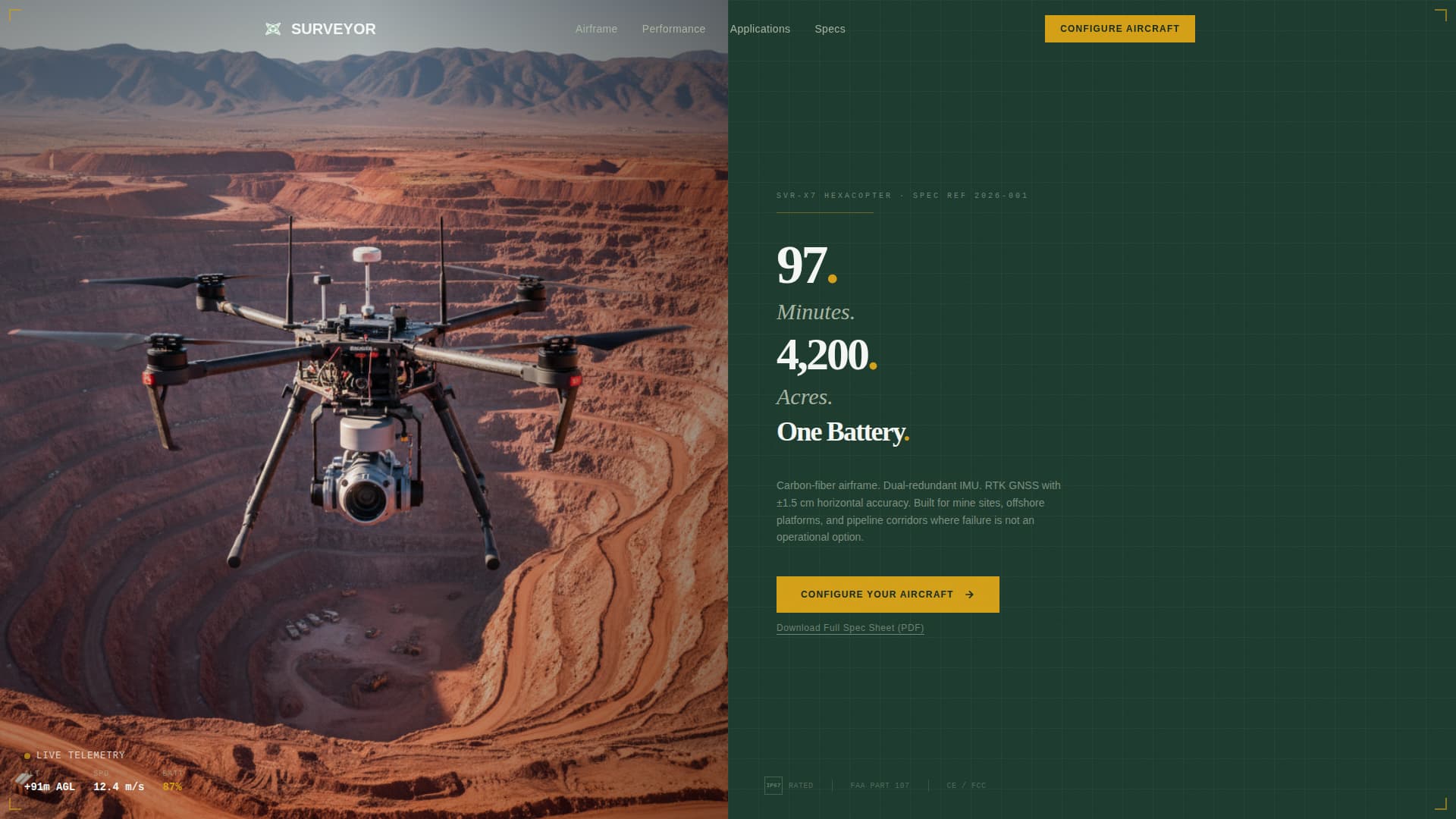 Surveyor - Precision Industrial Landing Page Template