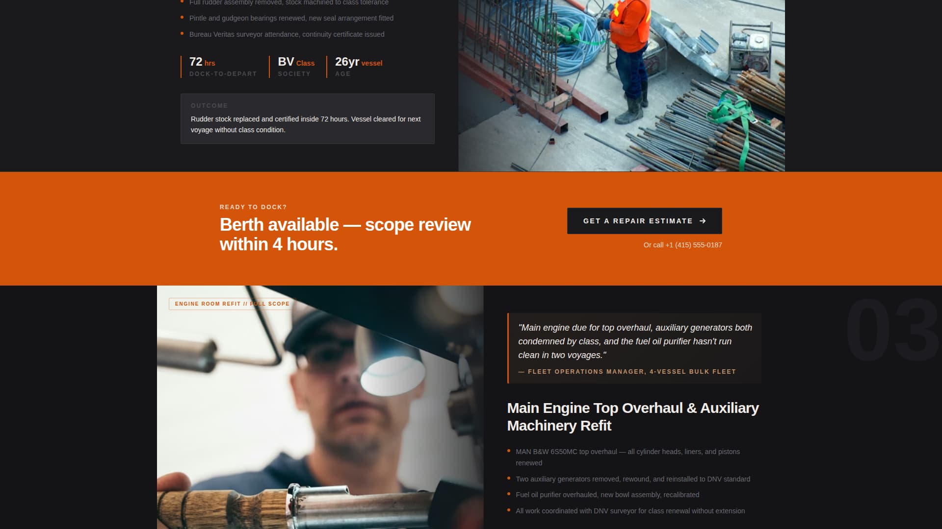 Drydock - Industrial Shiprepair Landing Page Template