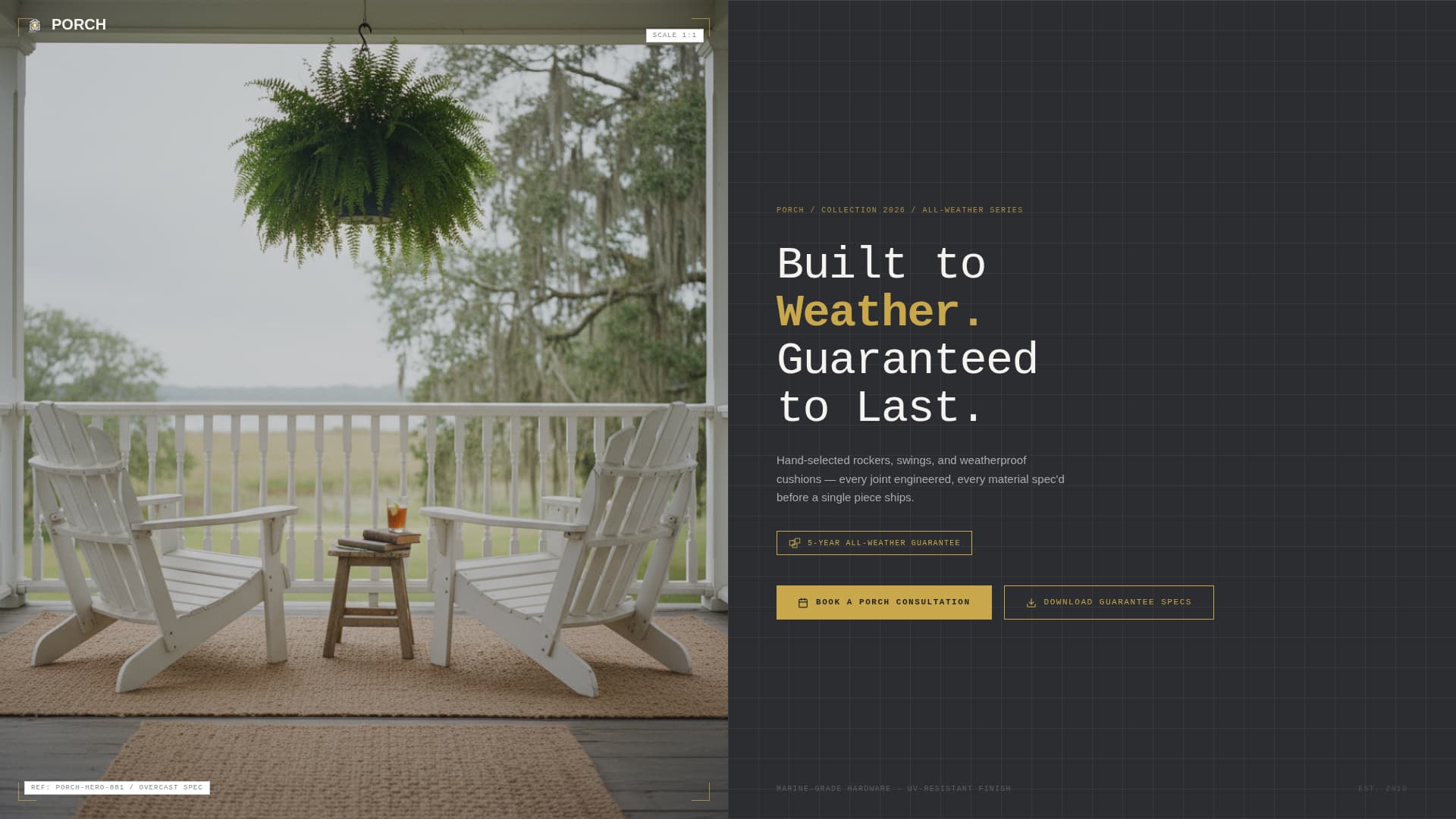 Porch - Guaranteed Outdoor Landing Page Template