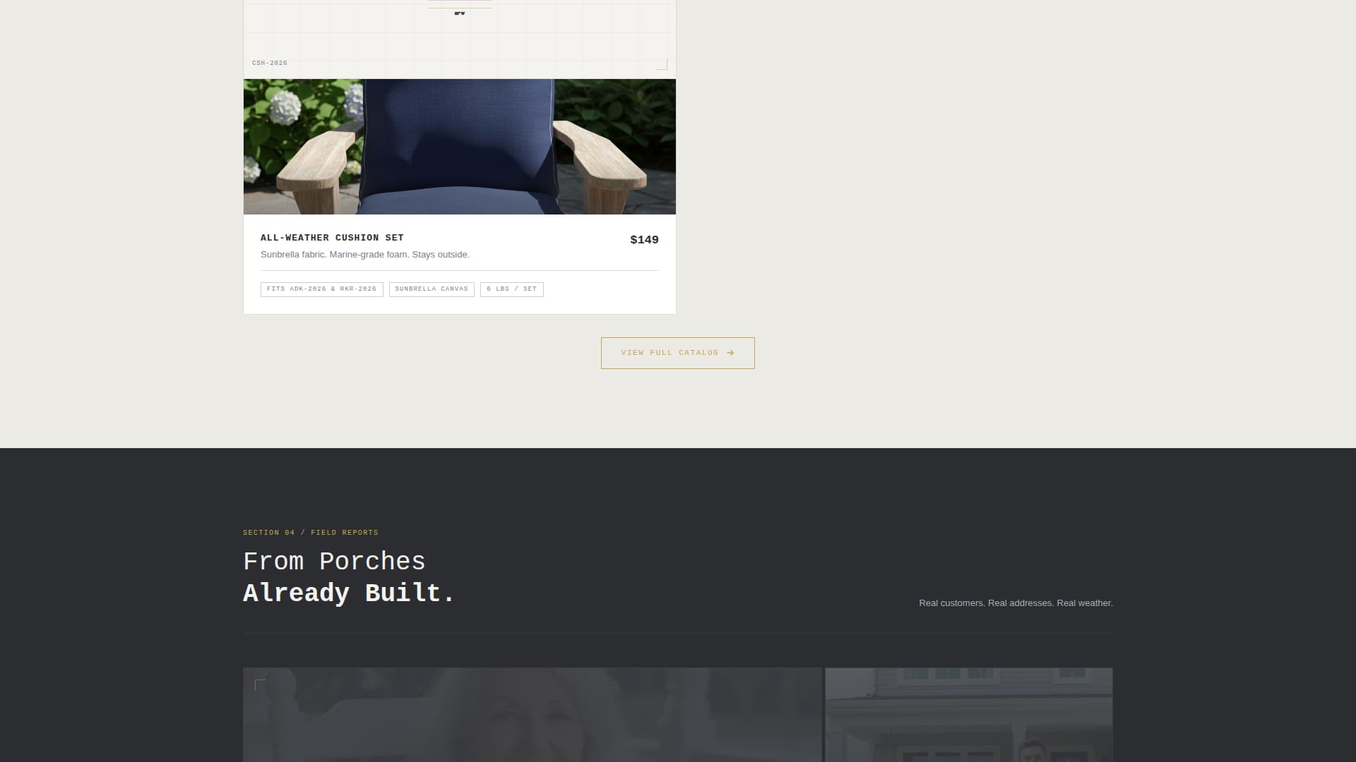 Porch - Guaranteed Outdoor Landing Page Template