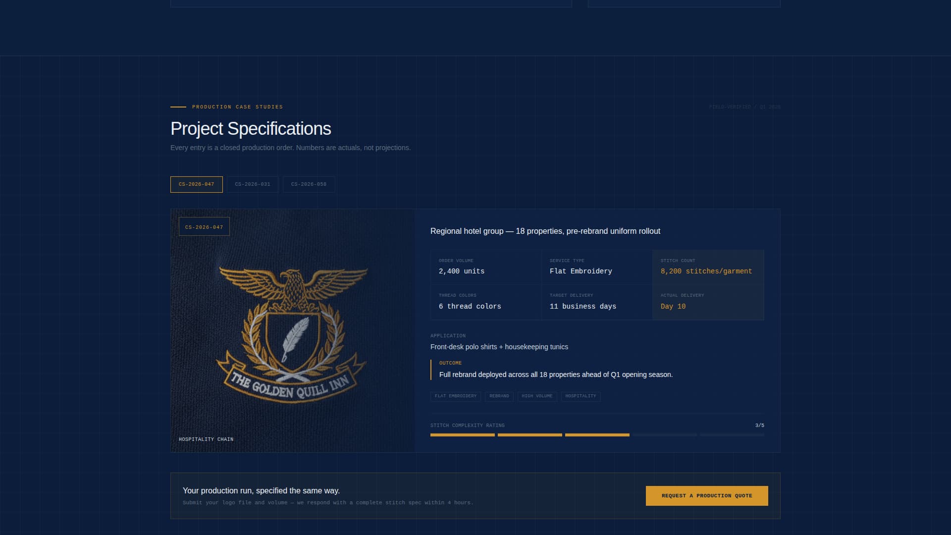 Stitch - Precision Embroidery Landing Page Template