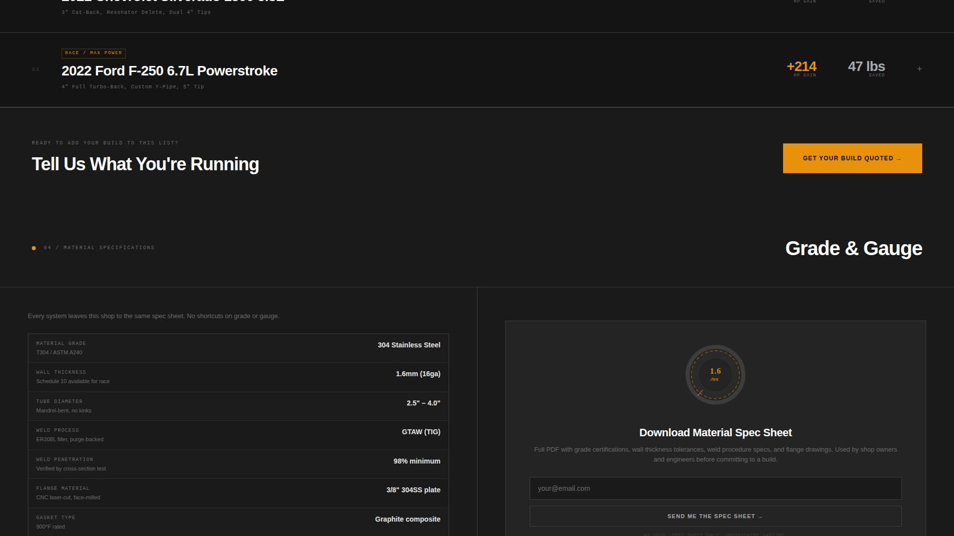 Exhaustforge - Highperformance Fabrication Landing Page Template