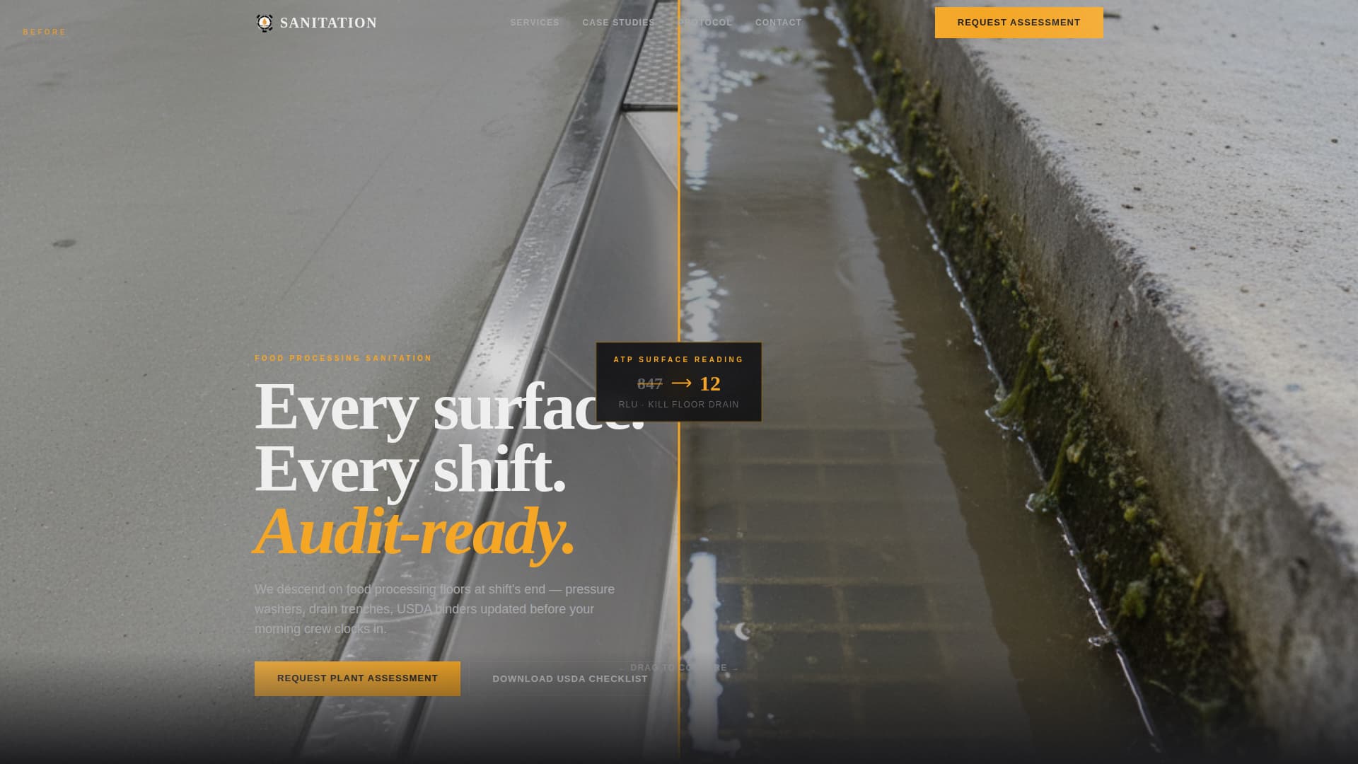 Sanitation - Industrial Foodprocessing Landing Page Template