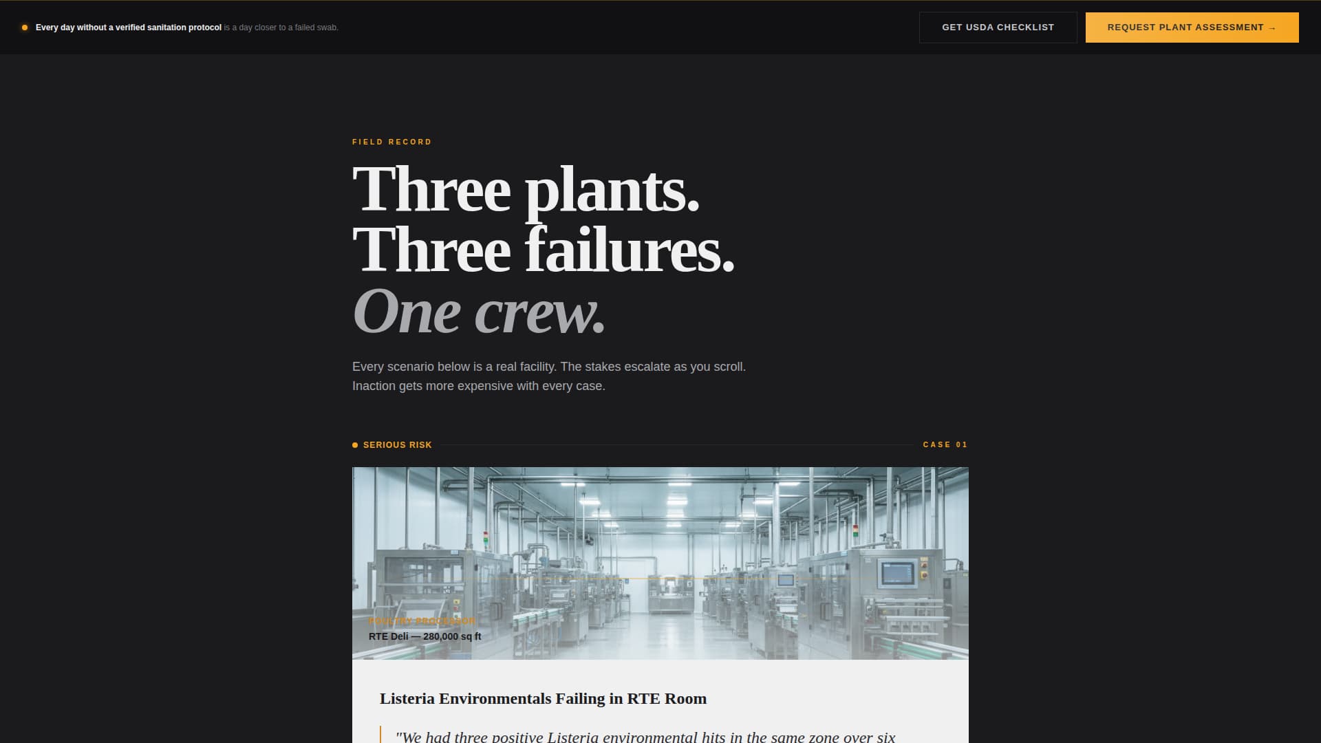 Sanitation - Industrial Foodprocessing Landing Page Template