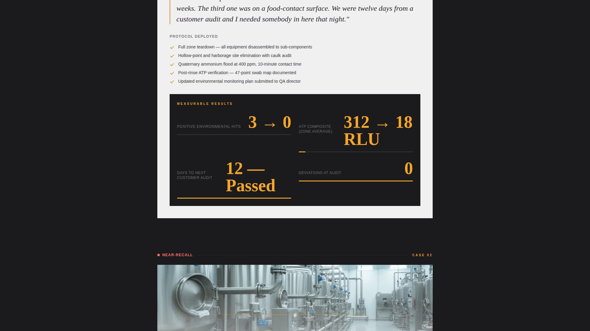 Sanitation - Industrial Foodprocessing Landing Page Template