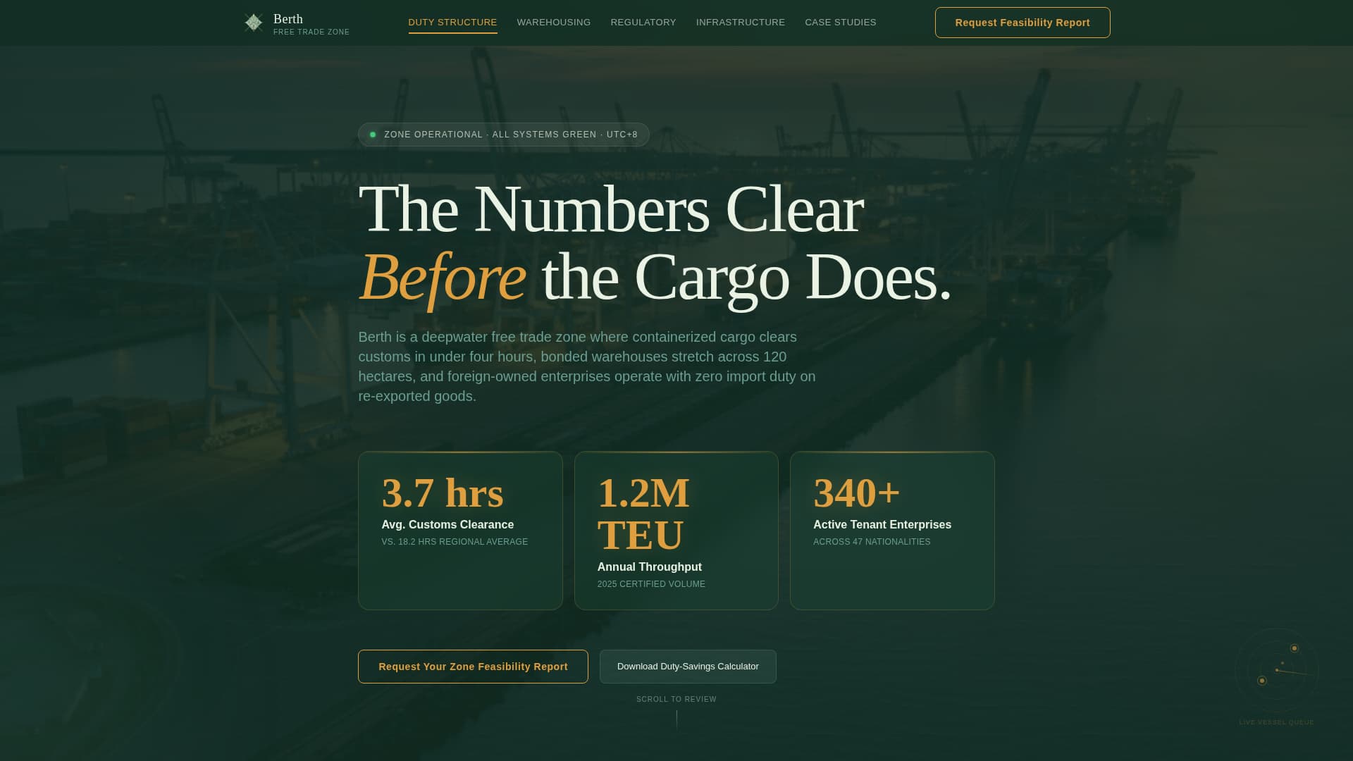 Berth - Authoritative Freetradezone Landing Page Template