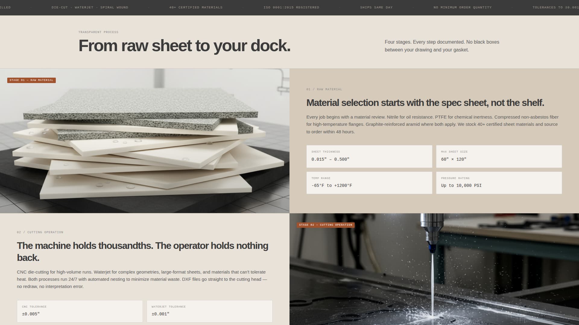 Seal - Precision Gasket Landing Page Template