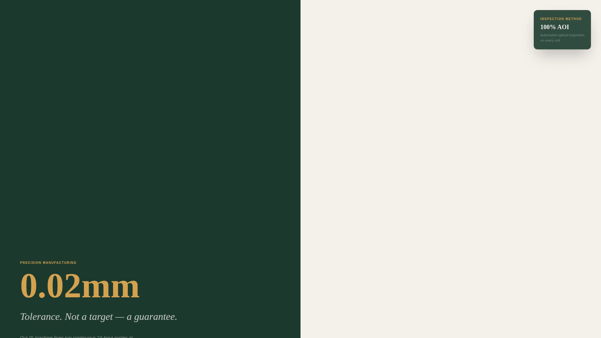 Vessel - Precision Glassmanufacturing Landing Page Template