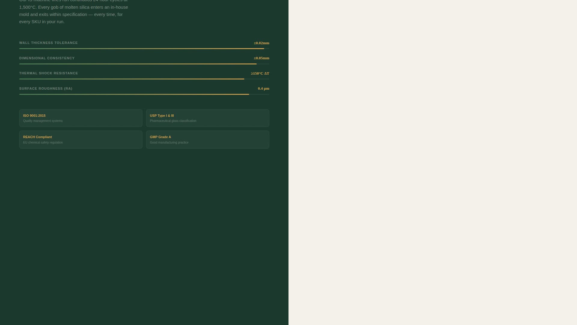 Vessel - Precision Glassmanufacturing Landing Page Template