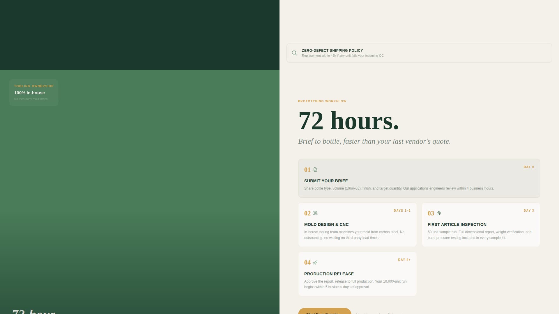 Vessel - Precision Glassmanufacturing Landing Page Template