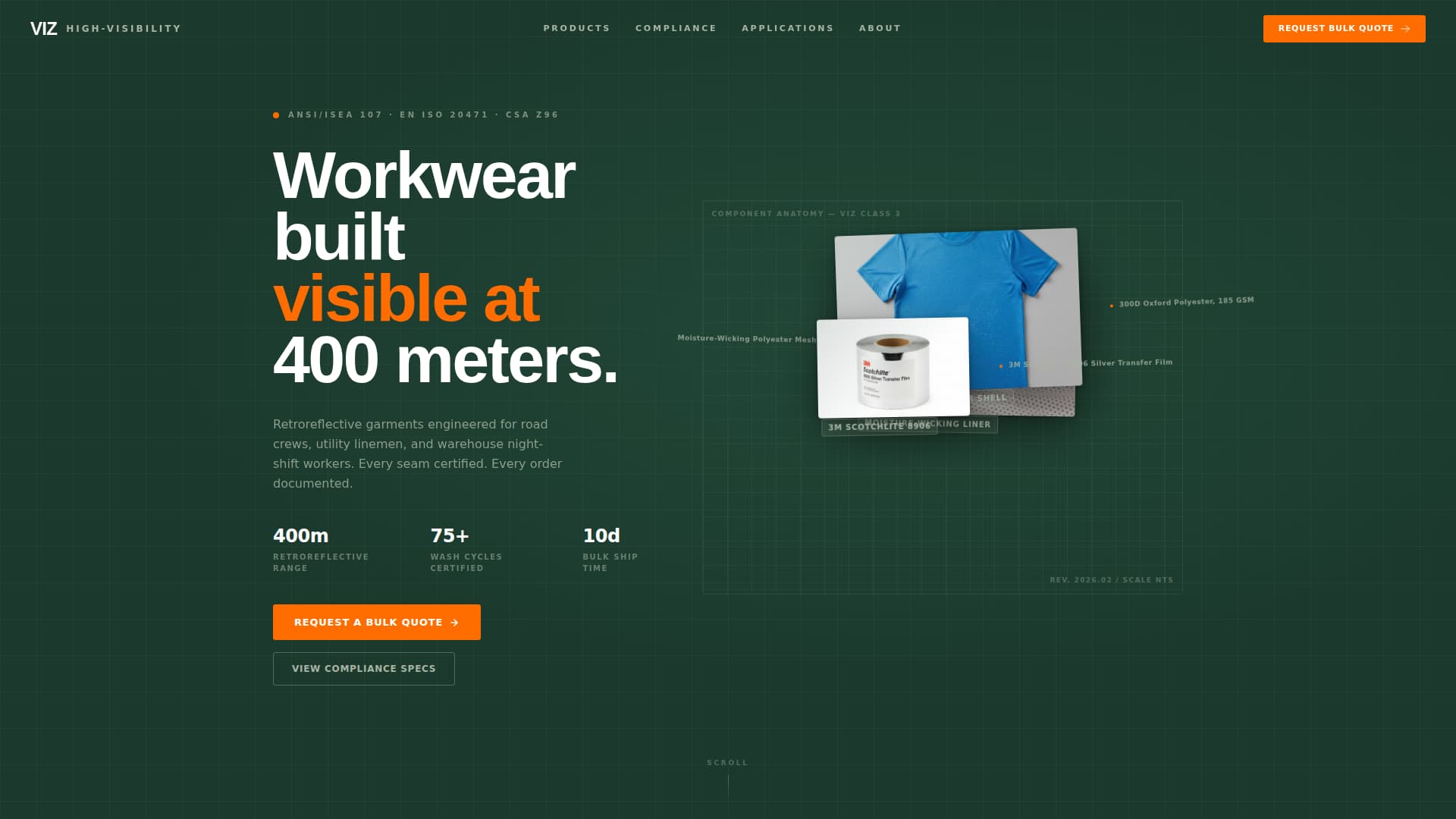 Viz - High Visibility Safety Landing Page Template