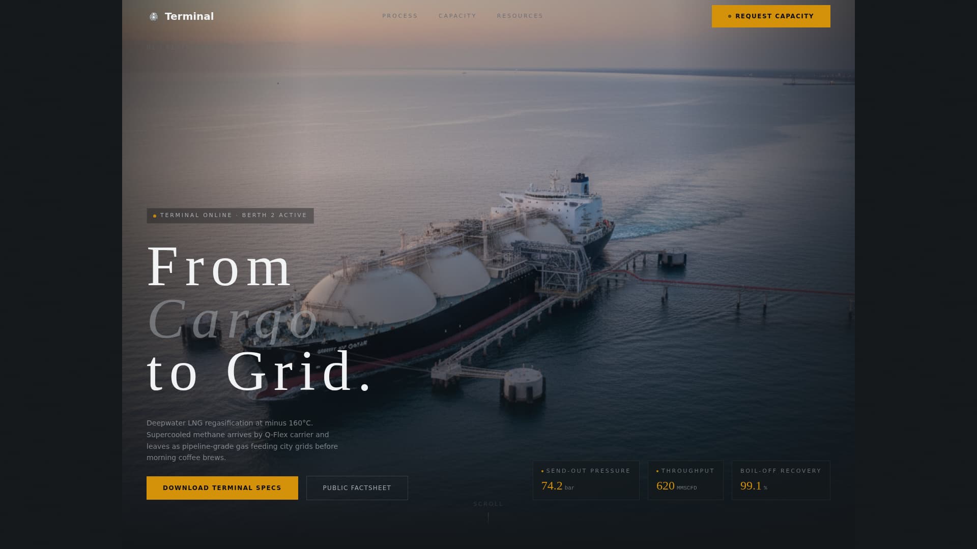 Terminal - Industrial LNG Landing Page Template