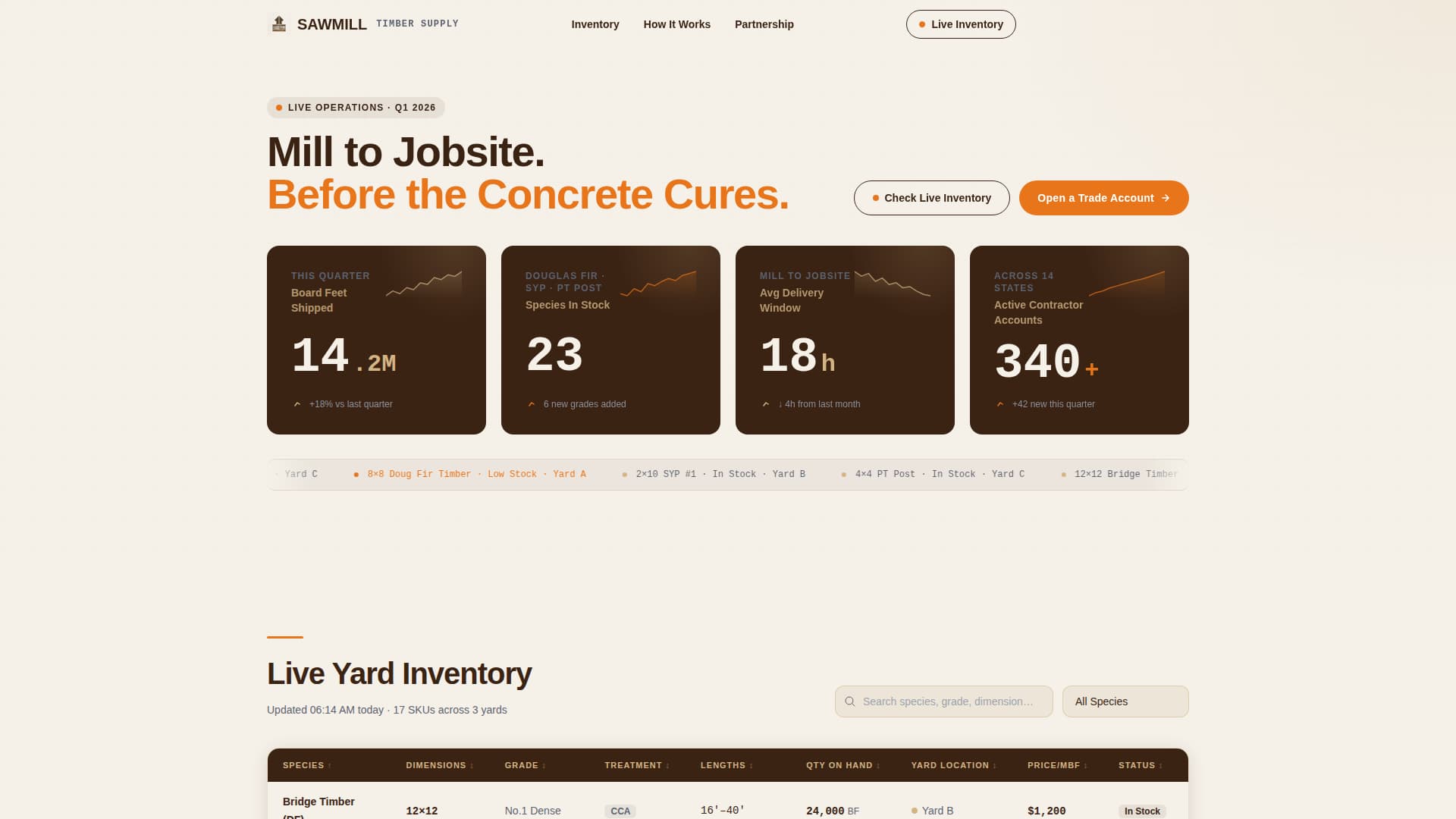 Sawmill - Industrial Timbersupplier Landing Page Template