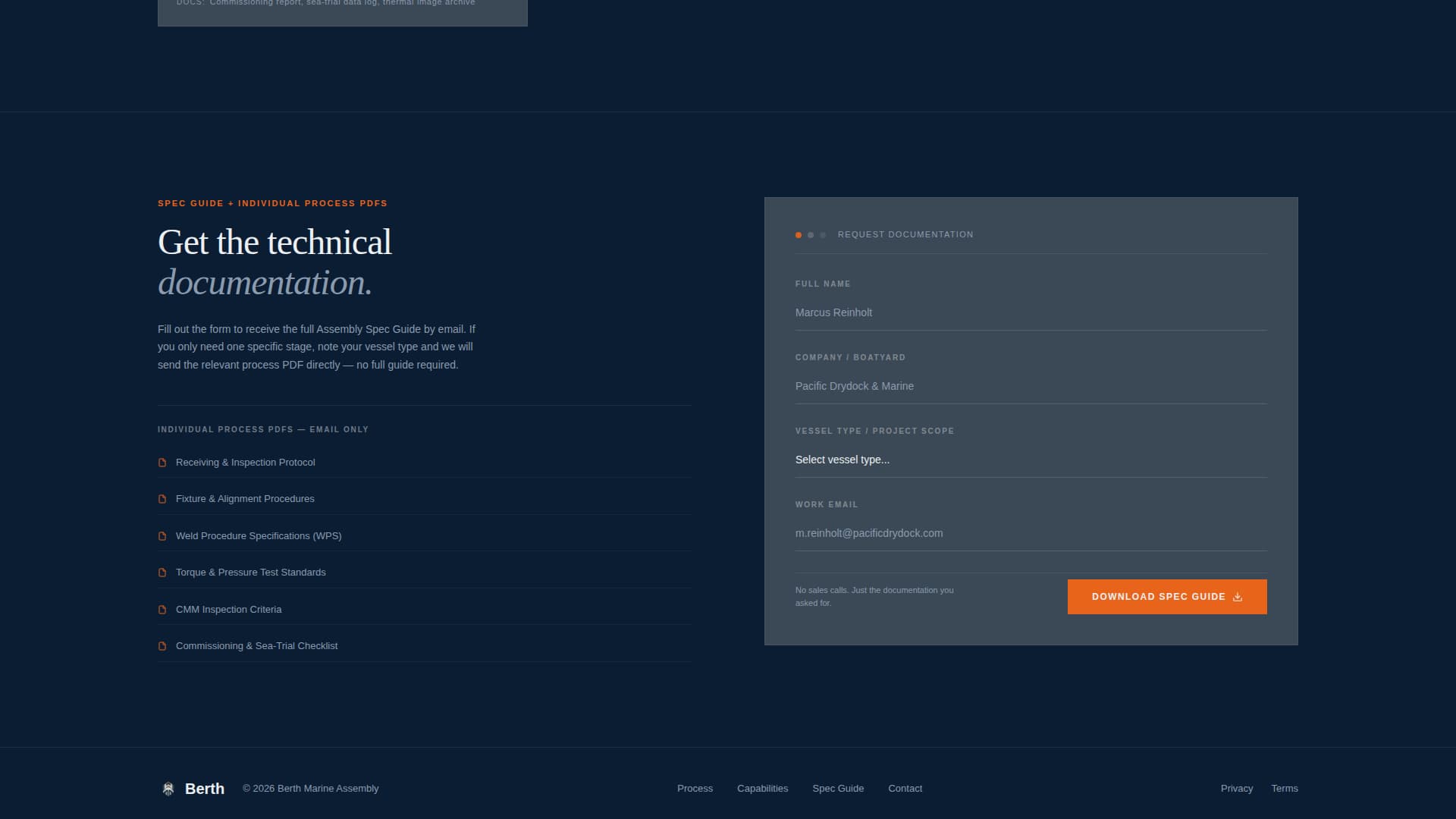 Berth - Industrial Marine Landing Page Template