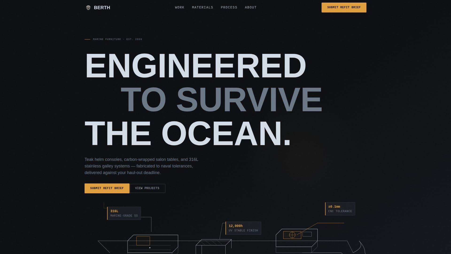 Berth - Precision Marine Landing Page Template