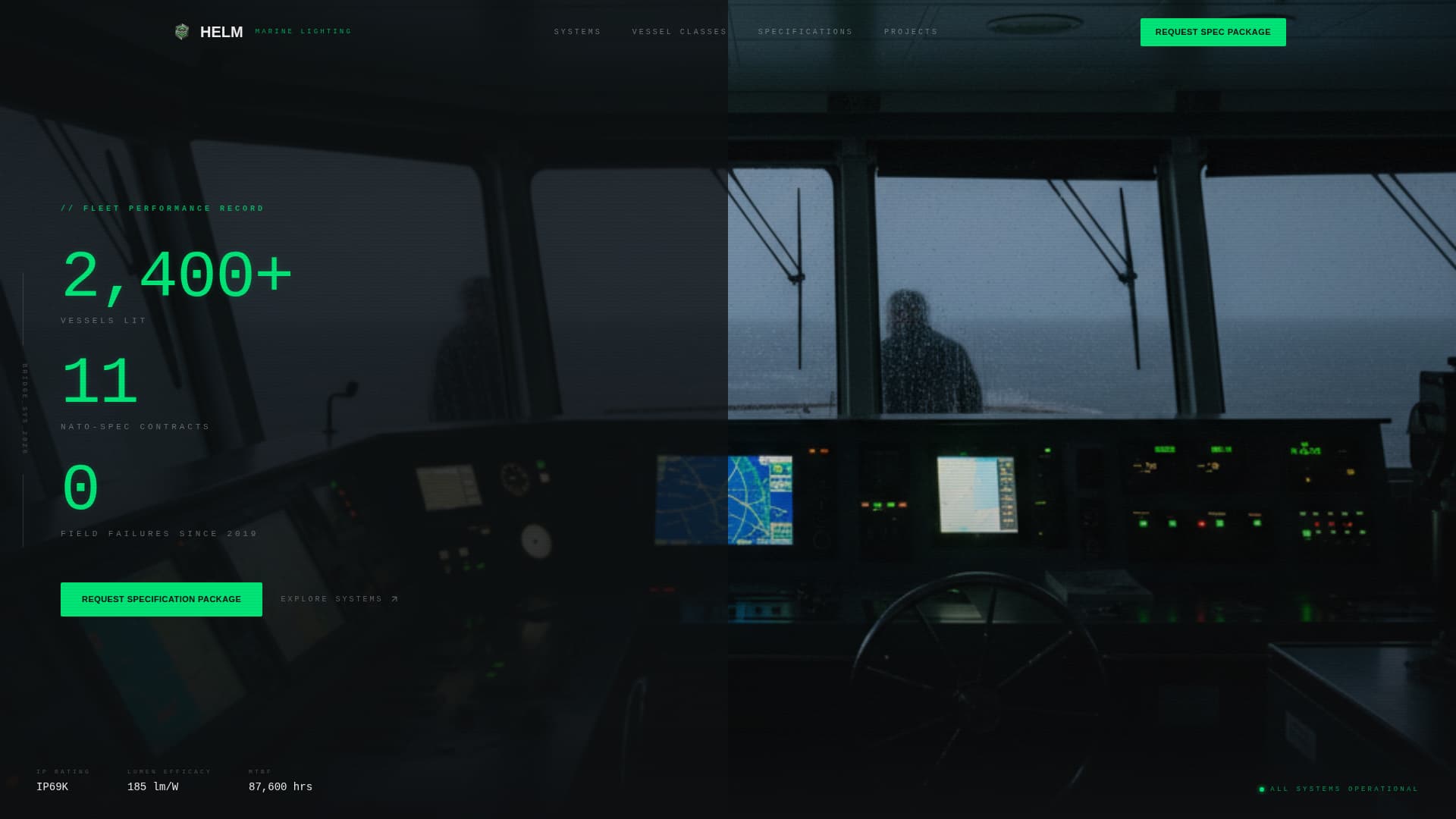 Helm - Precision Marinelighting Landing Page Template