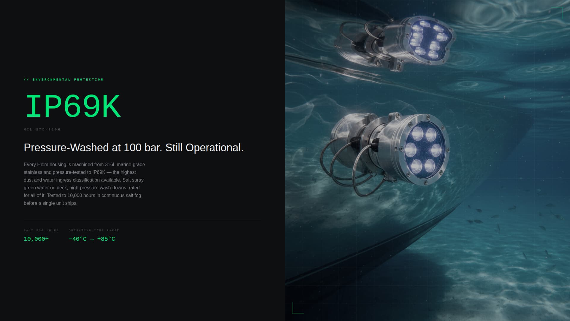 Helm - Precision Marinelighting Landing Page Template