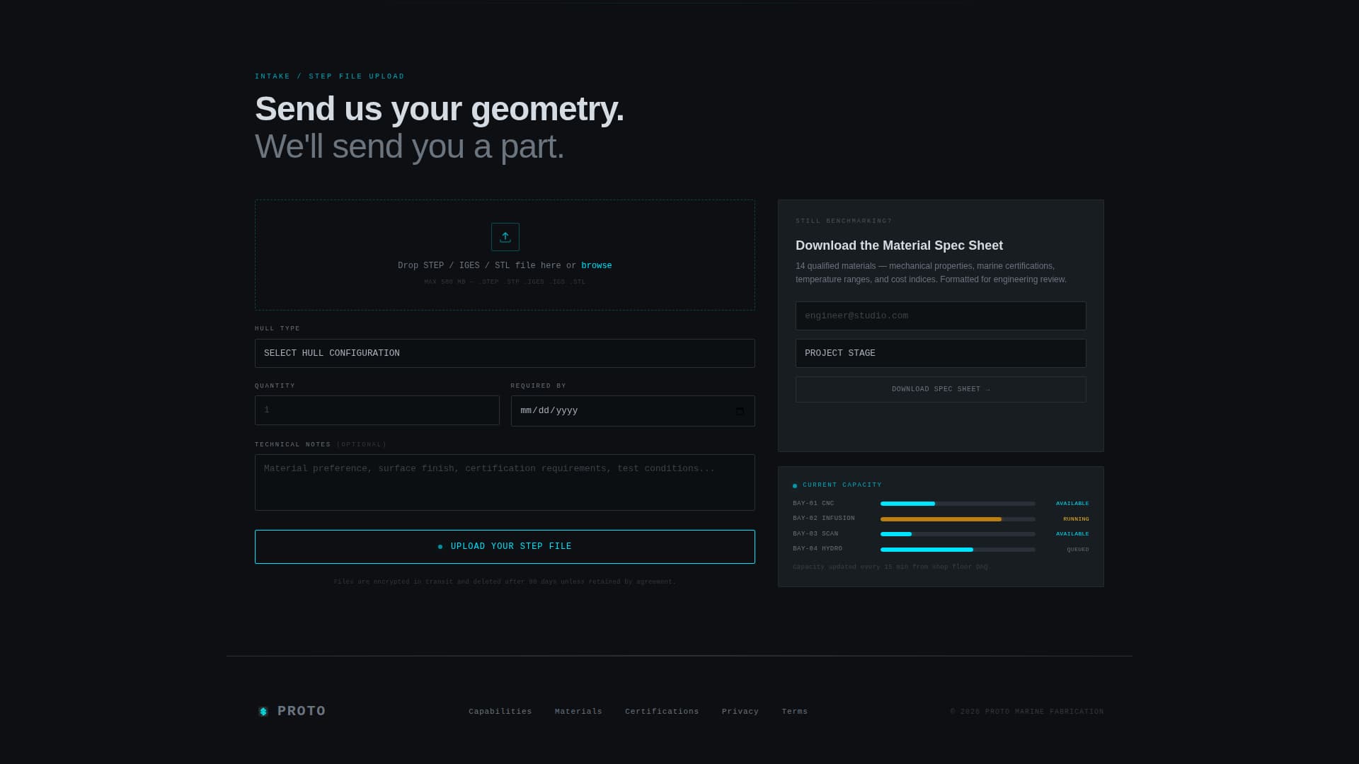 Proto - Precision Marineprototyping Landing Page Template