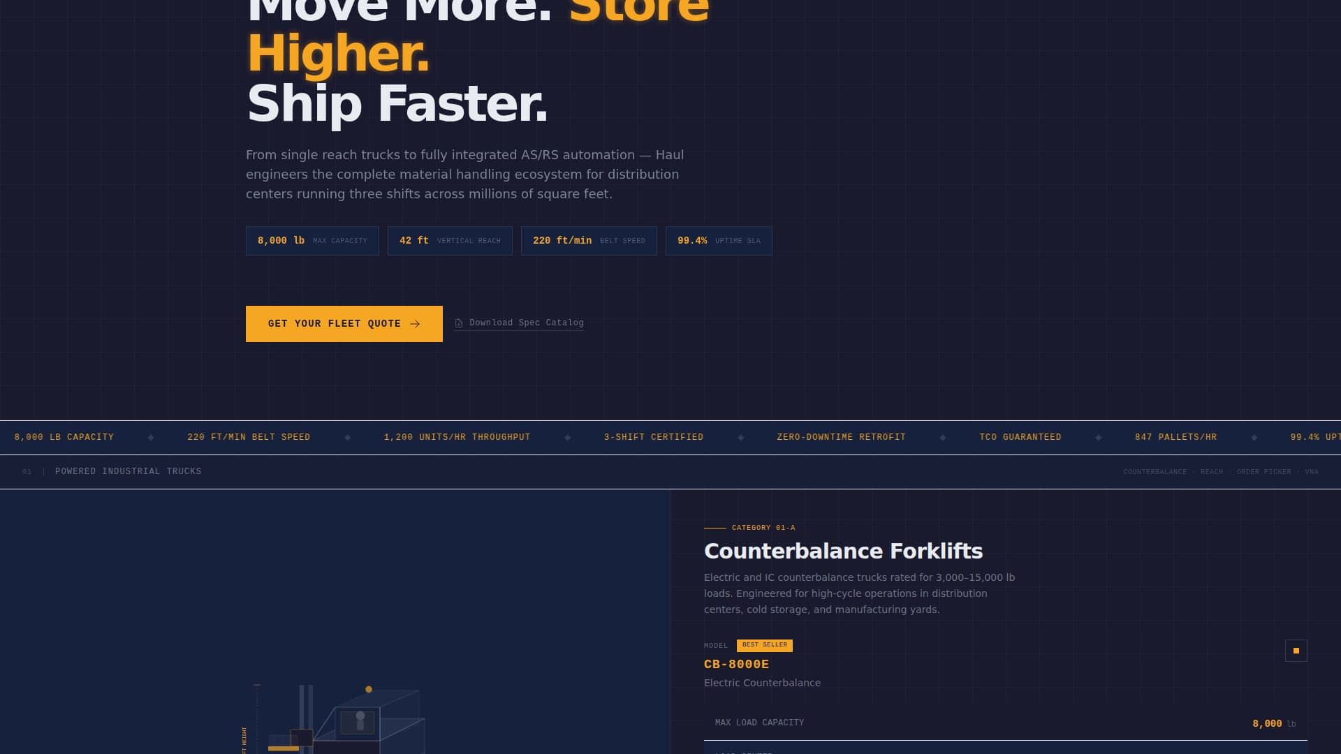 Haul - Highperformance Materialhandling Landing Page Template