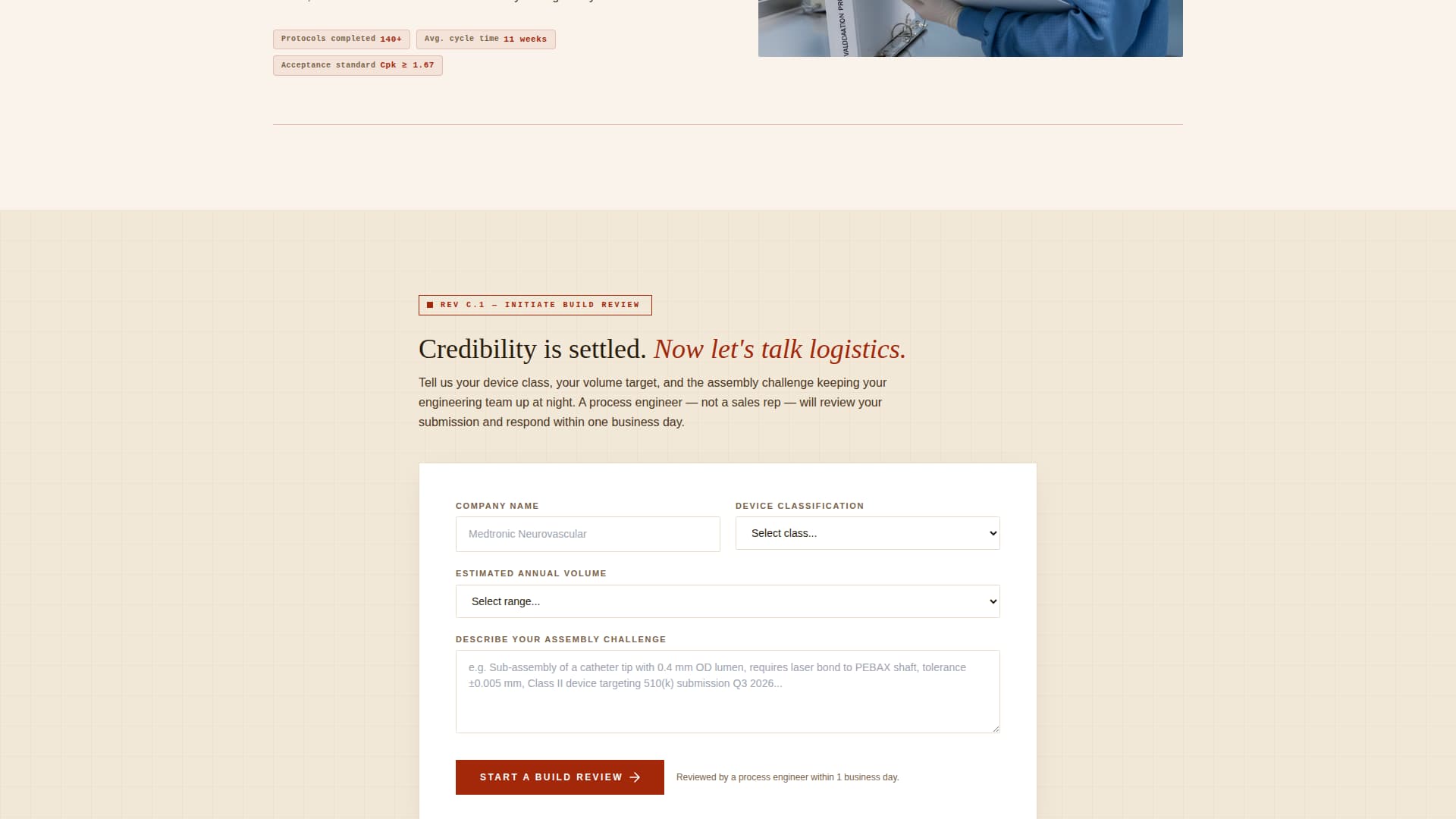 Assemble - Precision Medtech Landing Page Template