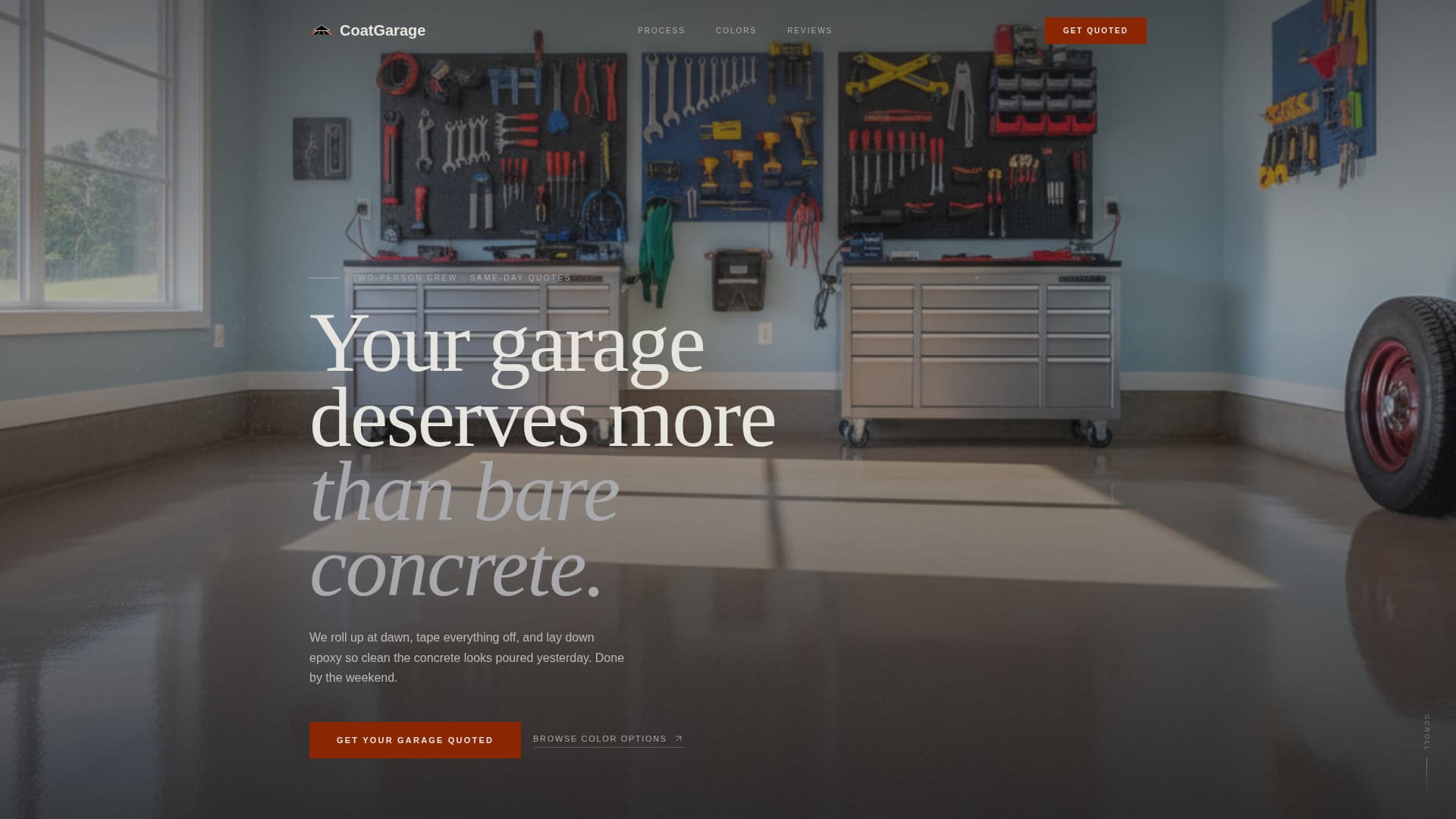 Coat - Gleaming Garage Landing Page Template