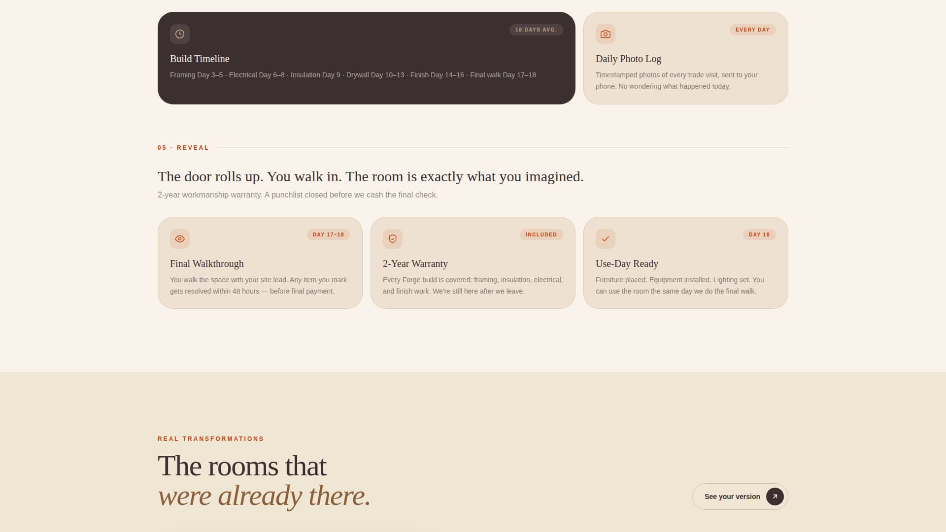 Forge - Transformative Garageremodeling Landing Page Template