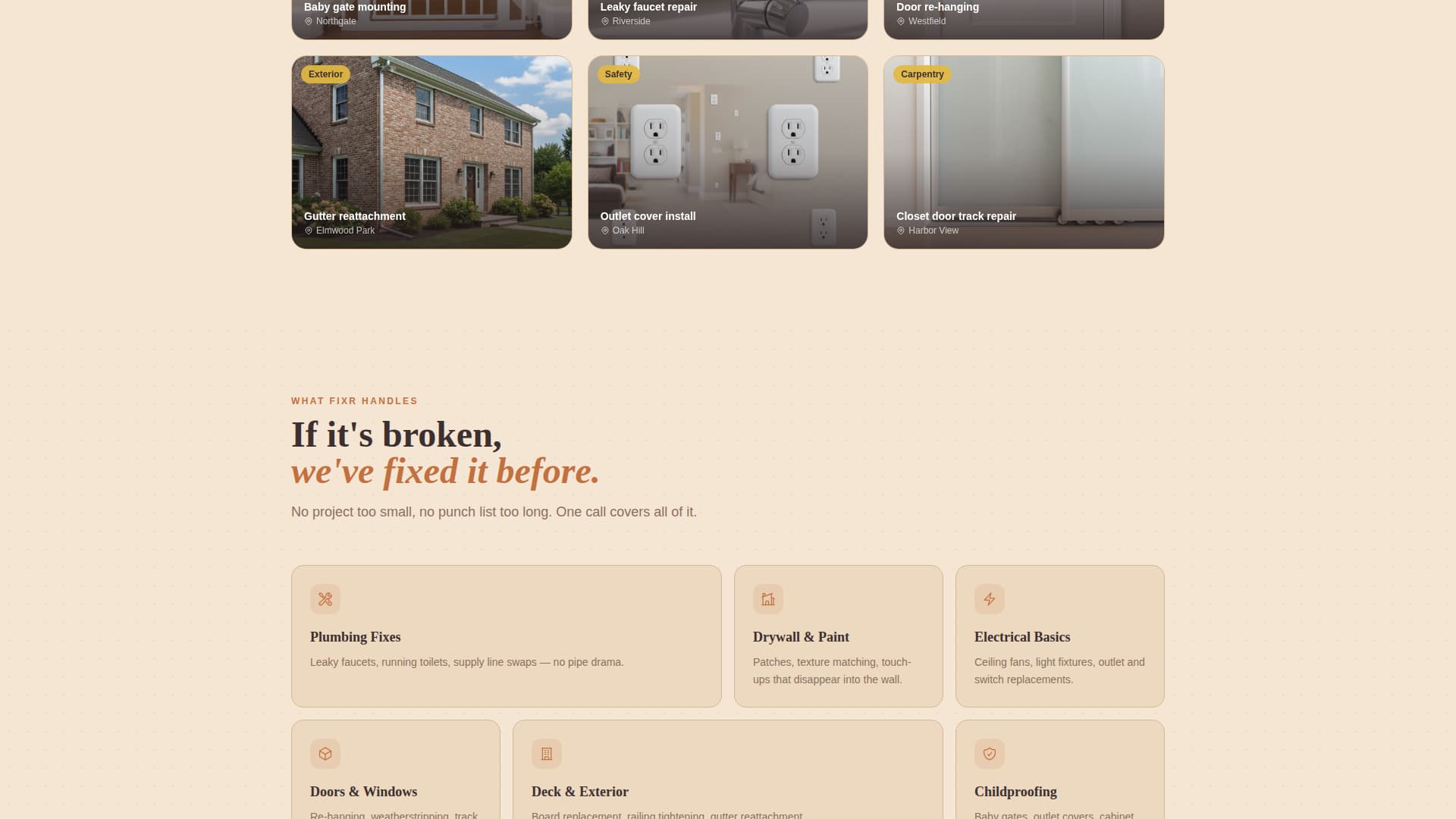 Fixr — Trusted DIY Solutions Landing Page Template