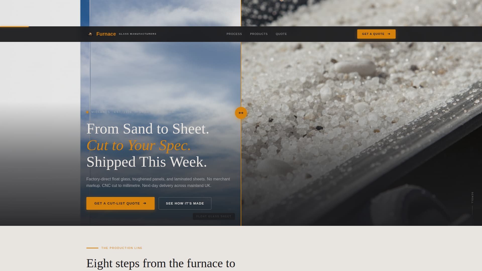 Furnace - Industrial Glassmanufacturer Landing Page Template