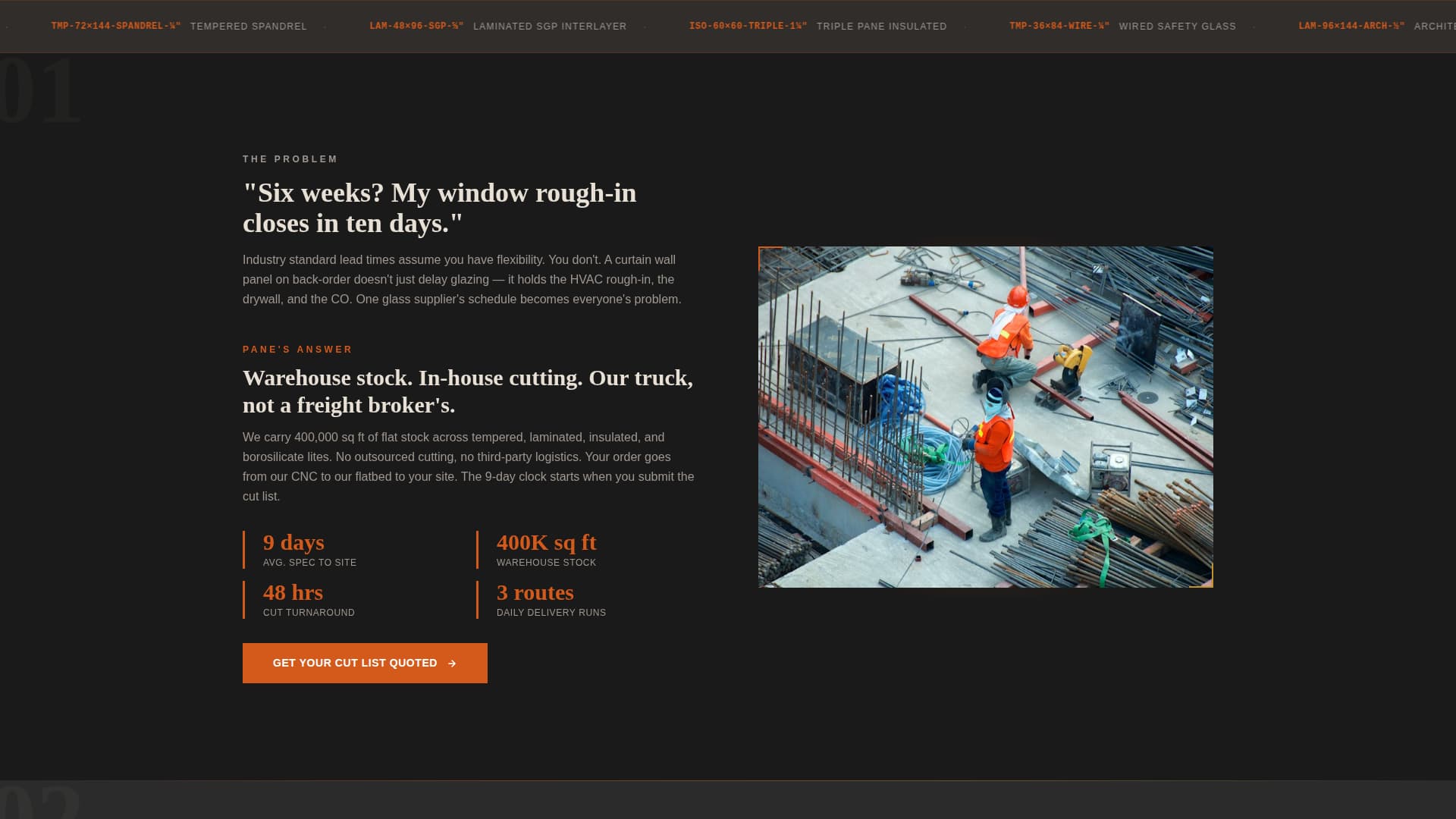 Pane - Precision Glasssupplier Landing Page Template