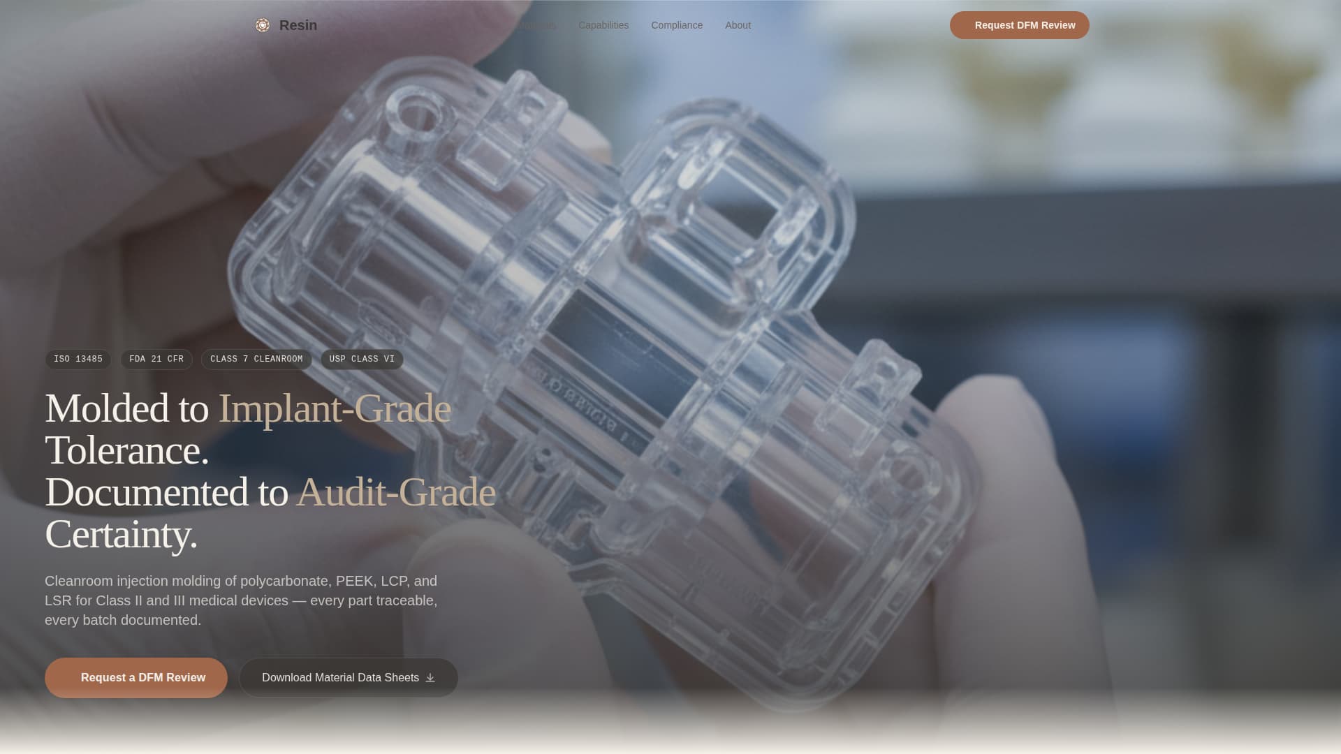 Resin - Precision Medical Landing Page Template