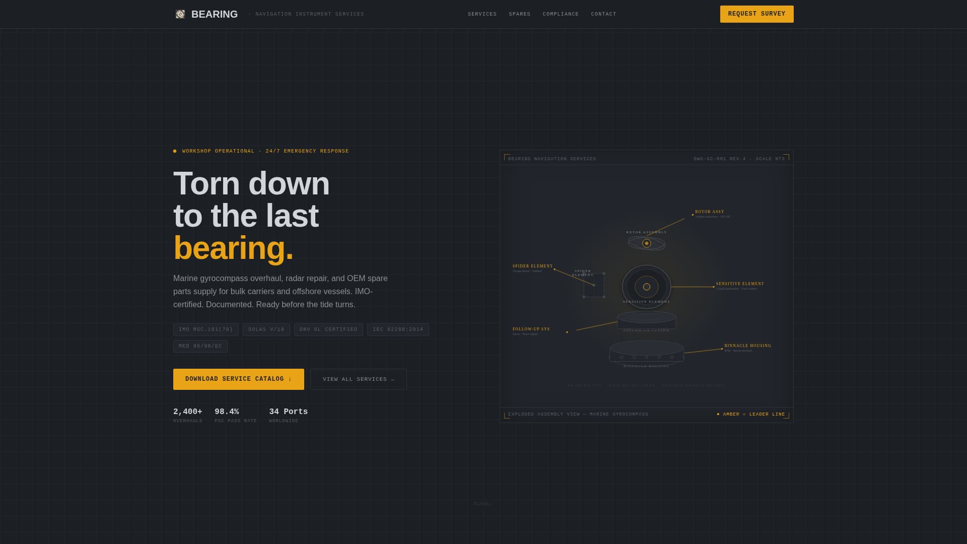 Bearing - Precision Navigation Landing Page Template
