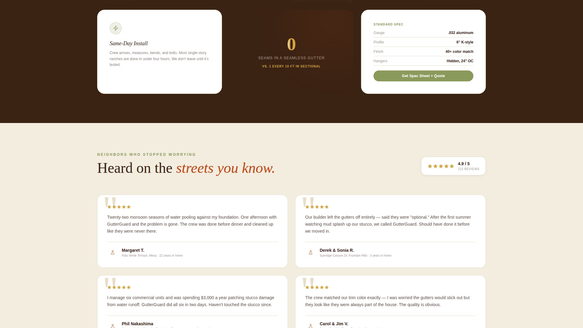 Gutter Installation & Replacement Website Template