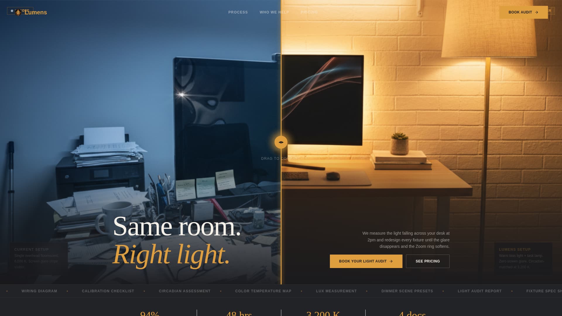 Lumens - Precision Lighting Landing Page Template
