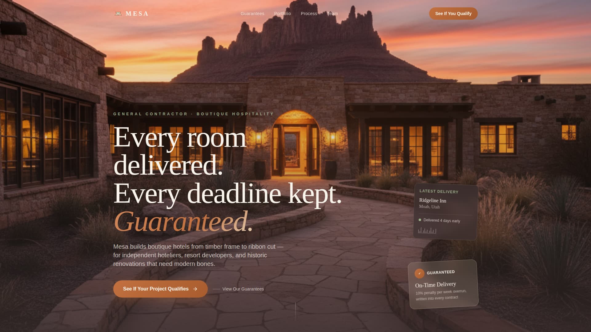 Mesa - Ironclad Hotelconstruction Landing Page Template