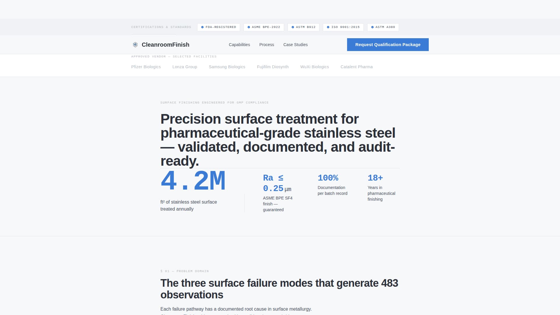 Cleanroom - Precision Pharmaceutical Landing Page Template
